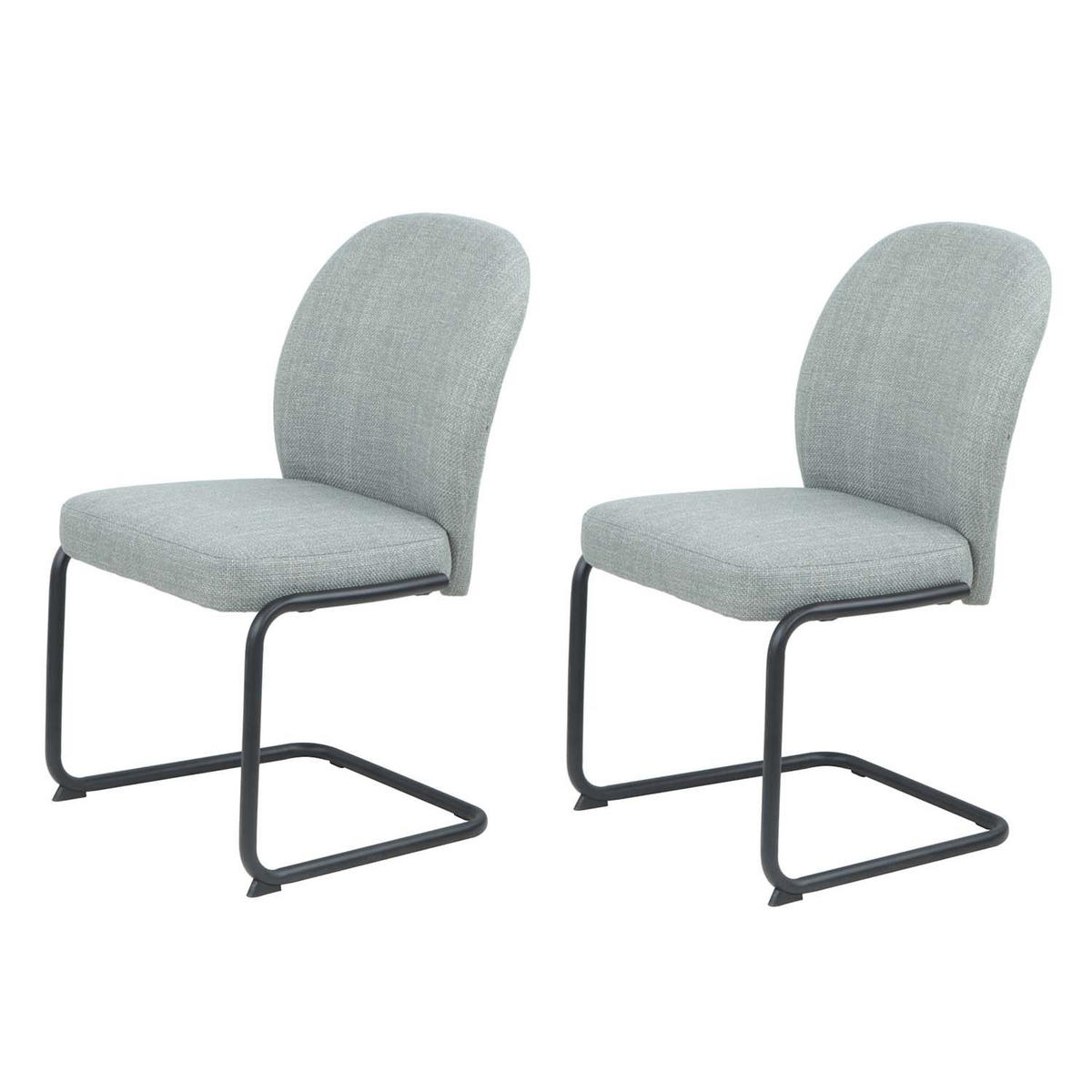 SCHWINGSTUHL 2 Stück Karen II - Mint - Schwarz/Mintgrün, Textil/Metall (53/90/62cm) - Hela Vertriebs GmbH