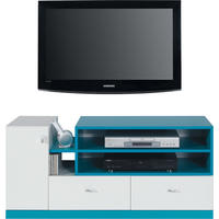 LOWBOARD ENNA 120/55/50 cm, Weiß - Blau/Weiß, Holzwerkstoff (120/55/50cm) - MASSENO