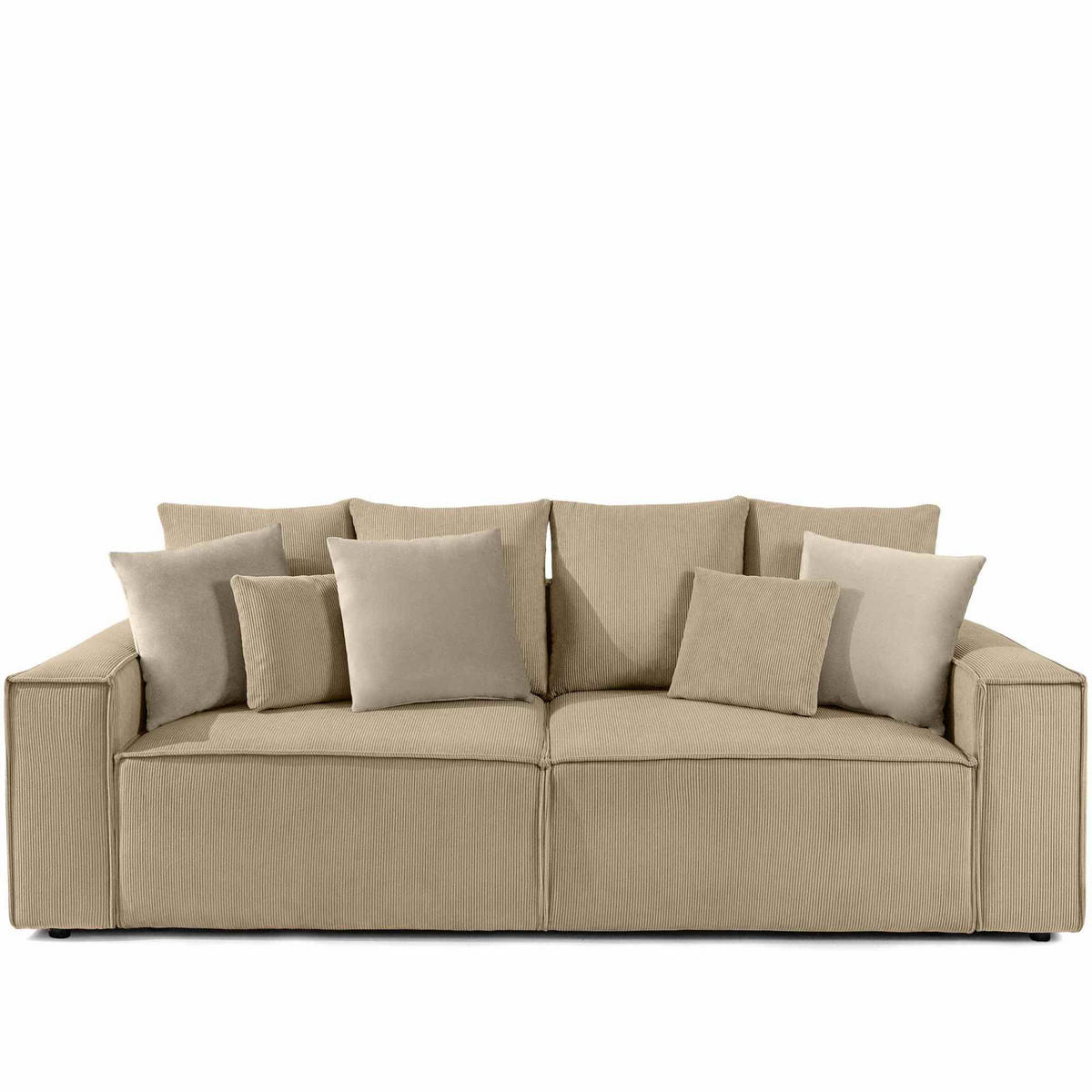 SCHLAFSOFA NAPI III 3-sitzer mit Kissen,Creme - Creme, Holz/Textil (244/89/101cm) - KONSIMO®