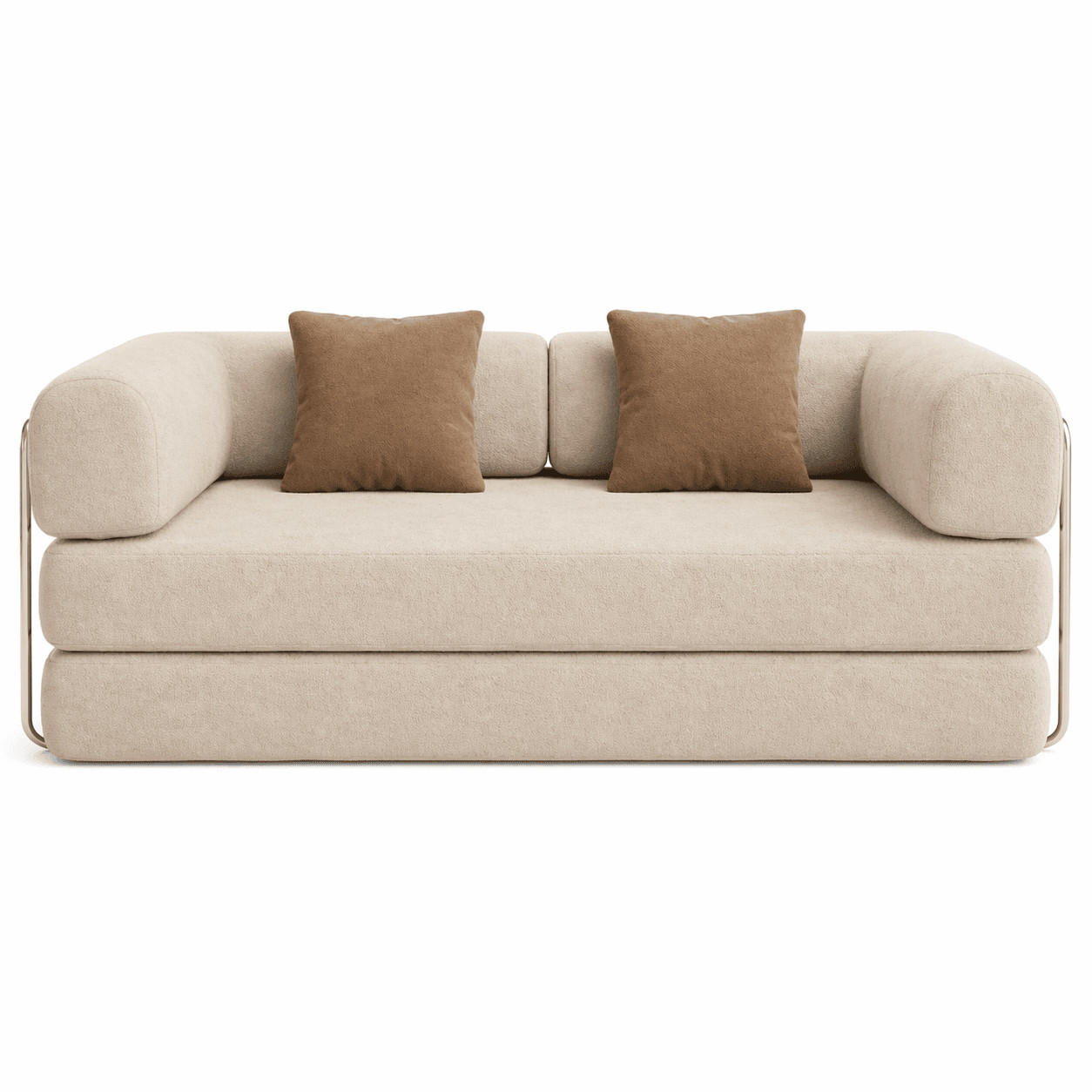 SCHLAFSOFA Kaia Sand Braun - Sandfarben, Textil (180/70/100cm) - COCO Living