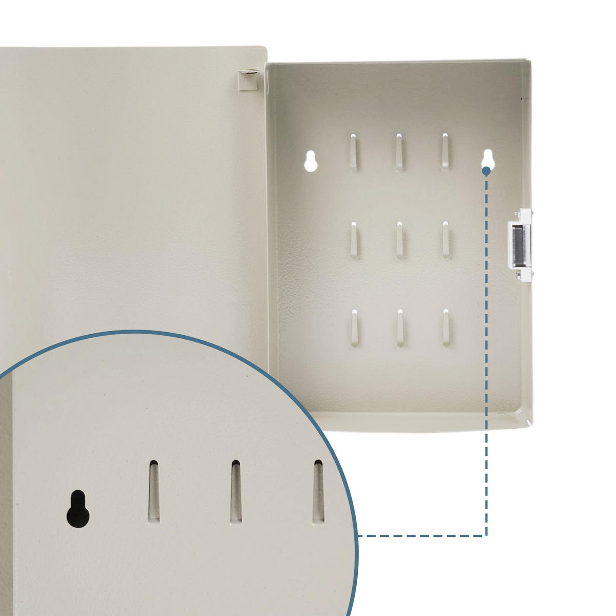 SCHRÁNKA na klíče - bílá, kov (21/24/6.5cm) - Relaxdays