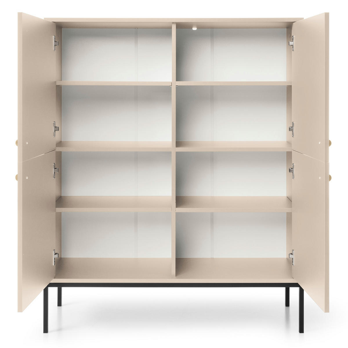 SIDEBOARD MONCTON KOM1-4D Metalgriffe, Beige - Beige, Holzwerkstoff/Kunststoff (104/125/39cm) - Komodee
