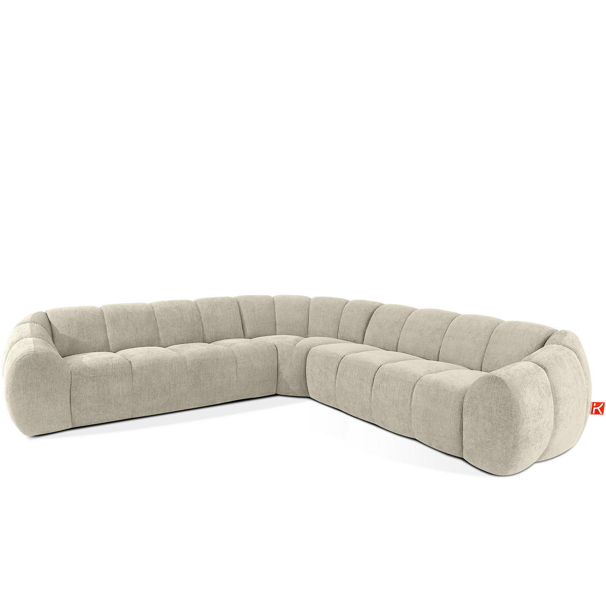 ECKSOFA RECHTS/LINKS FLAVA, Ecru - Ecru, Holz/Holzwerkstoff (310/310cm) - KONSIMO®