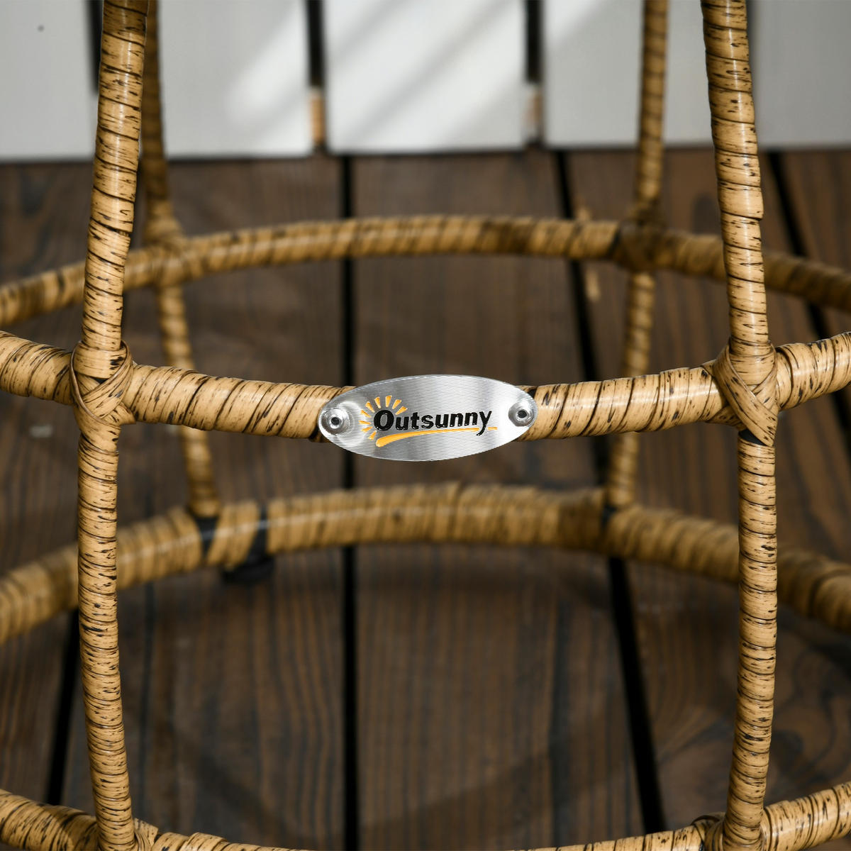 BALKONSET 3 teiliges Set,Bistro Set,Rattan,Braun,Grau - Braun, Metall - LVHOM