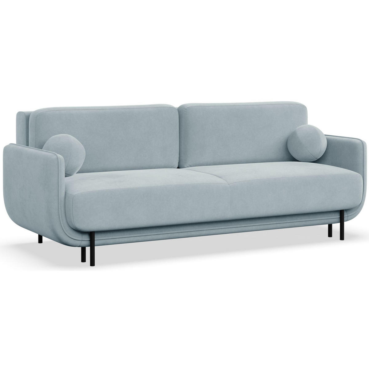 SCHLAFSOFA Ovals Hellblau - Schwarz/Hellblau, Textil/Metall (236/95/96cm) - Selsey