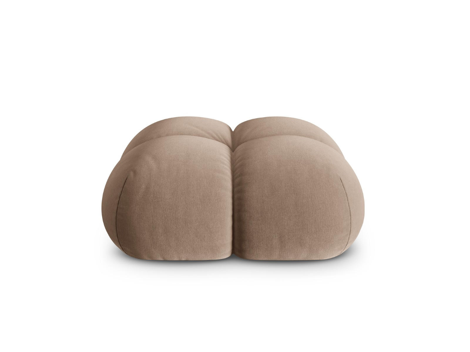 POUF Loretto aus Samt dunkelbeige - Mokka, Textil (90/40/90cm) - Cosmopolitan Design