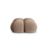 POUF Loretto aus Samt dunkelbeige - Mokka, Textil (90/40/90cm) - Cosmopolitan Design