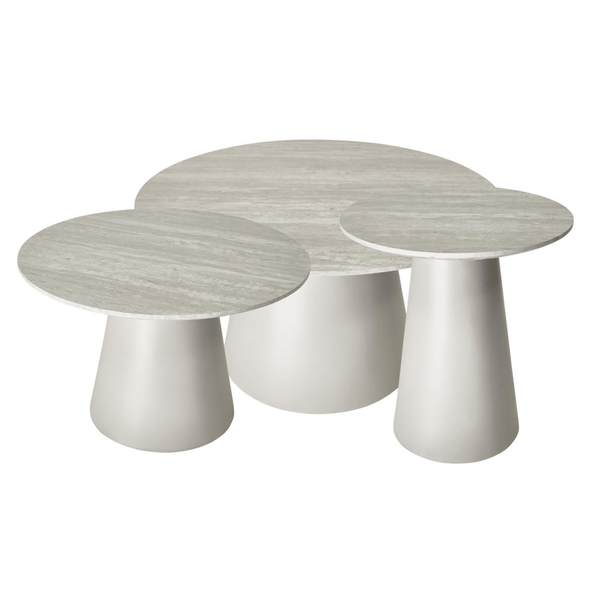 COUCHTISCHE 3er Set Hellgrau - Grau, Holzwerkstoff (80/80/50cm) - Furnhouse