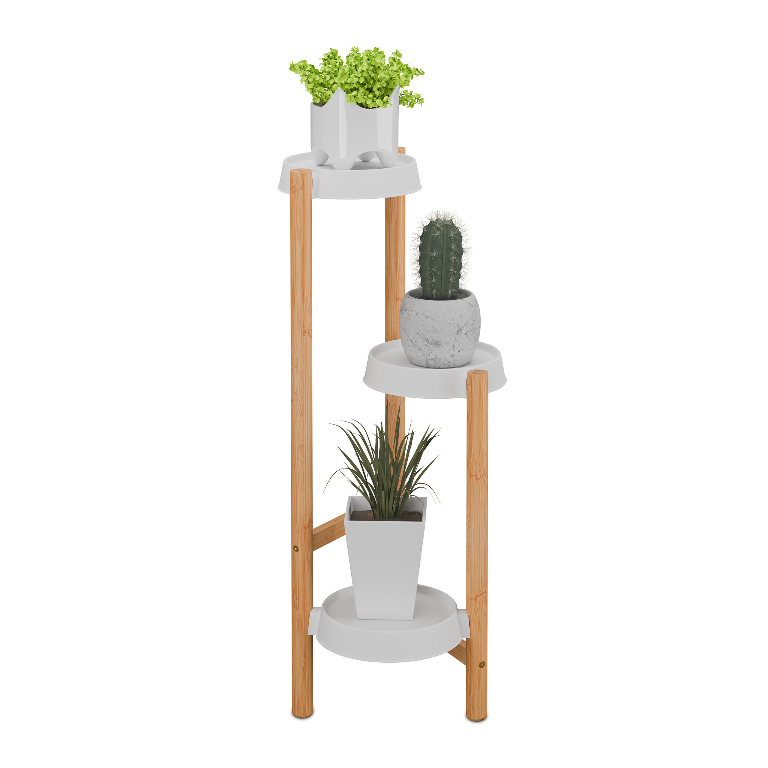 PFLANZENSTÄNDER - Multicolor, Holz/Kunststoff (34/28/78cm) - Relaxdays