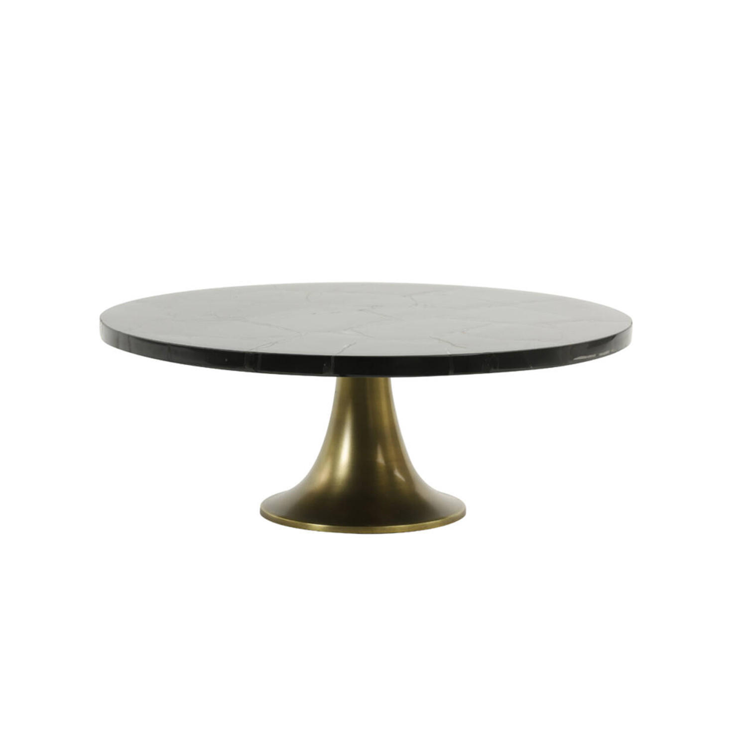 SCHALE LAYO Ø40x15 cm, Schwarz-Antik Bronze - Schwarz, Stein (40/15/40cm) - Light & Living