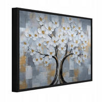 BILDER mit Rahmen Baum Blumen Grau 120x80 cm - Multicolor, Metall (120/80cm) - Wallarena