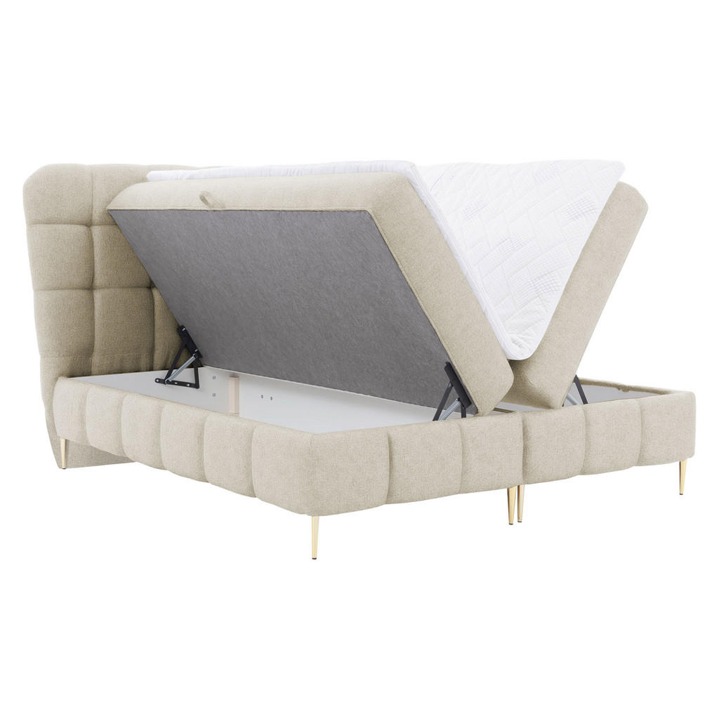Thumbnail - Mirjan24 Boxbett, Hellblau, Textil, Kiefer, H3, Höhe ca. 20 cm, Rechteckig, 160x200 cm, Schlafzimmer, Betten, Boxspringb...