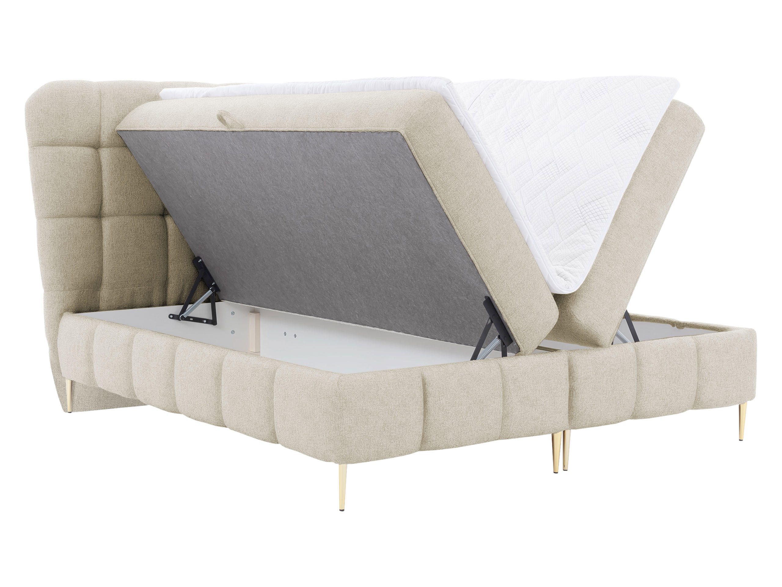 Thumbnail - Mirjan24 Boxbett, Braun, Textil, Kiefer, Höhe ca. 20 cm, Rechteckig, 160x200 cm, Schlafzimmer, Betten, Boxspringbetten