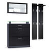 GARDEROBE Loret Front in Schwarz matt - Schwarz, Holzwerkstoff (180/200/23cm) - Vladon