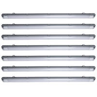 LED DECKENLEUCHTE Grau Kunststoff 7er Set - Grau, Kunststoff (156/9.6/5.8cm)