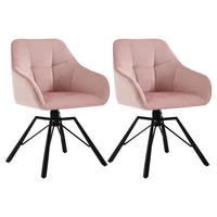 ESSZIMMERSTUHL Drehbar Armlehnen Komfort Rosa 2-teilig - Pink, Textil (42/82.5/41cm)