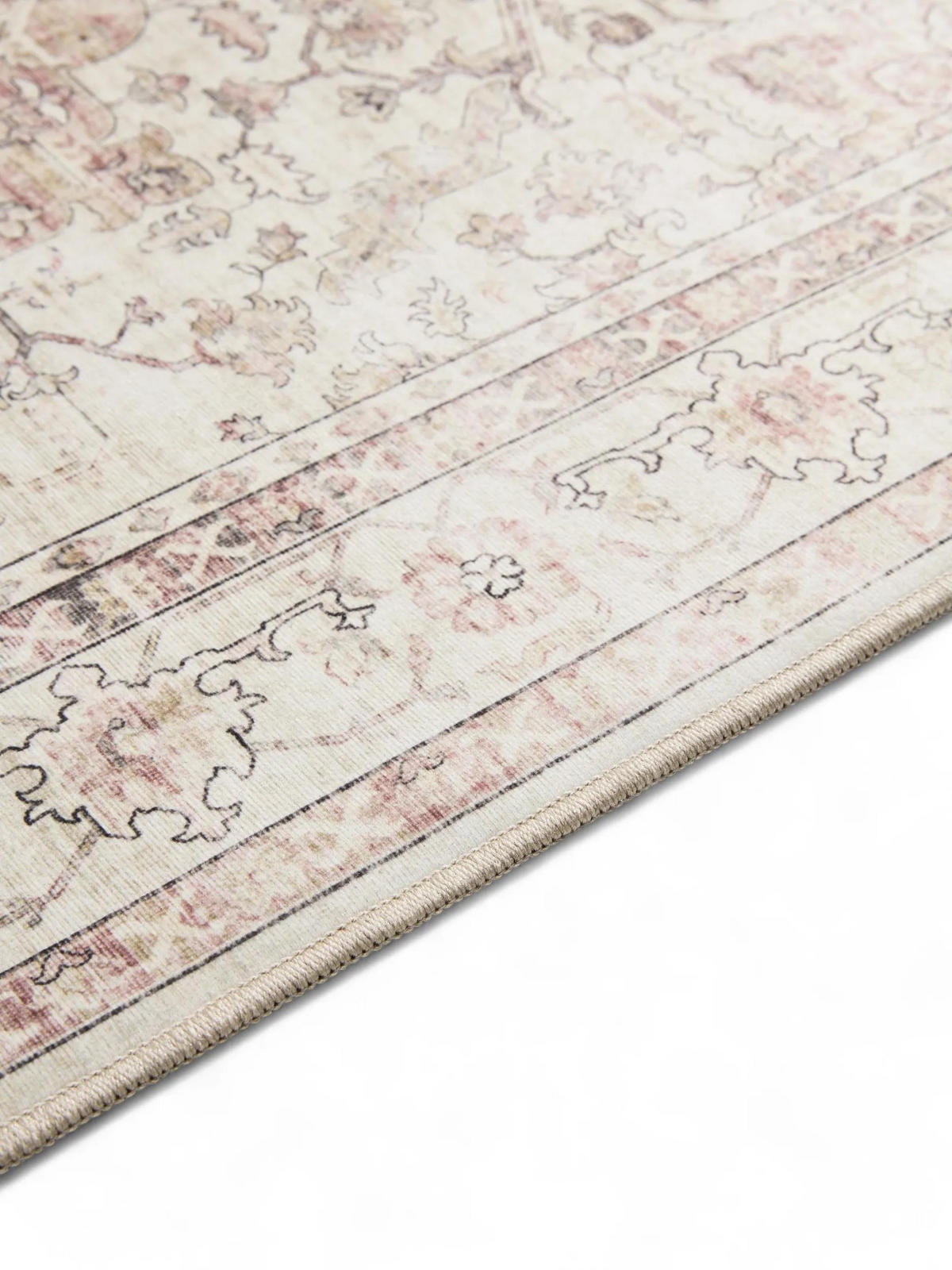VINTAGE-TEPPICH George waschbar 60x120 cm - Beige/Rosa, Kunststoff (60/120cm) - benuta