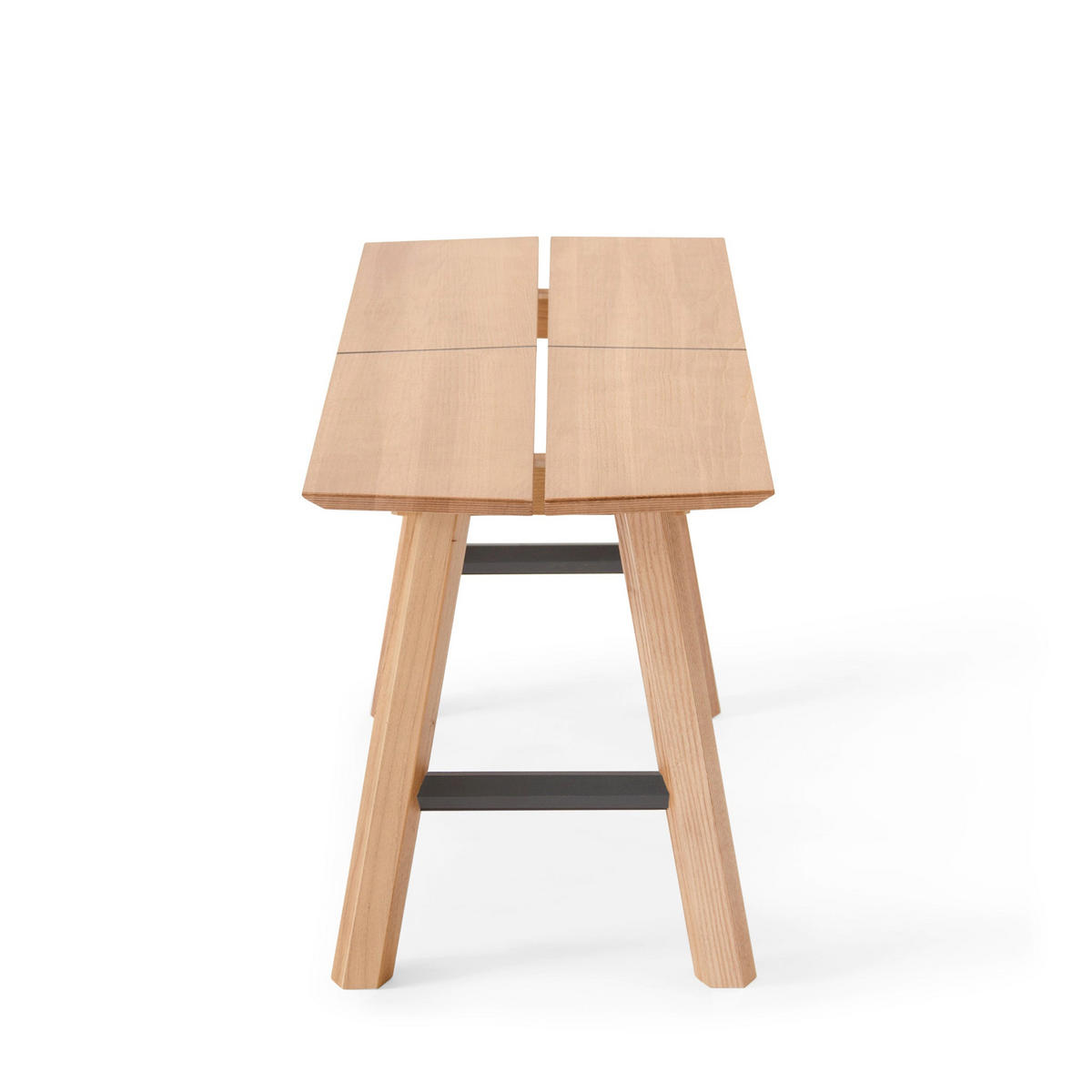 BANK Savia schwarze Details - Eichefarben/Schwarz, Holz (102/45/36cm) - Woodendot