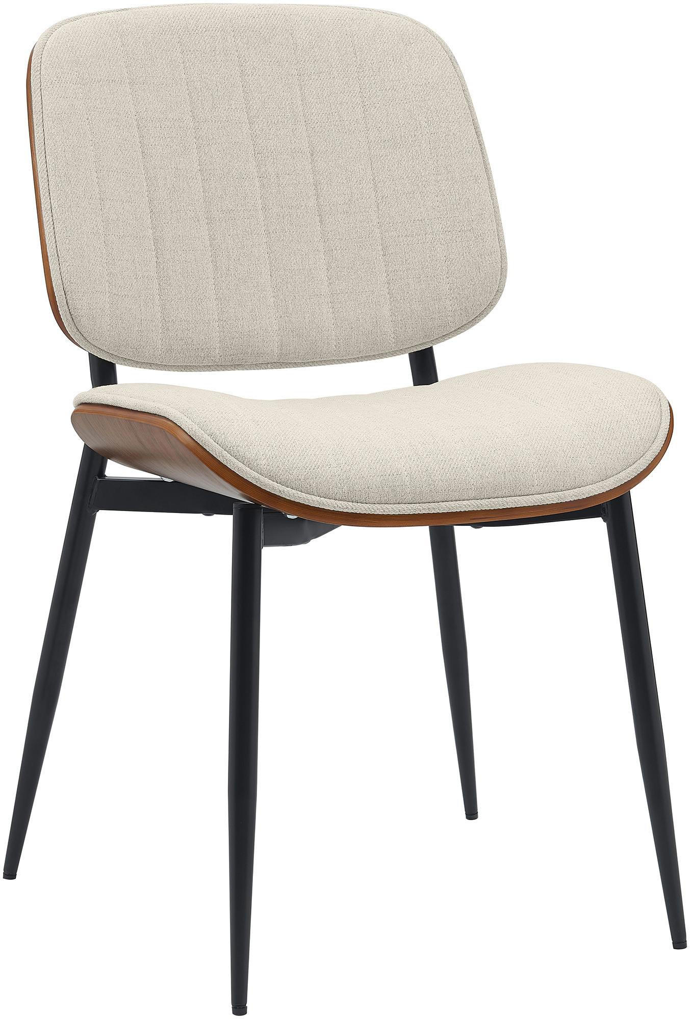 STUHL Stoff walnuss/creme - Walnussfarben/Creme, Textil/Metall (49/83/57cm) - CLP