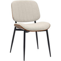 STUHL Stoff walnuss/creme - Walnussfarben/Creme, Textil/Metall (49/83/57cm) - CLP