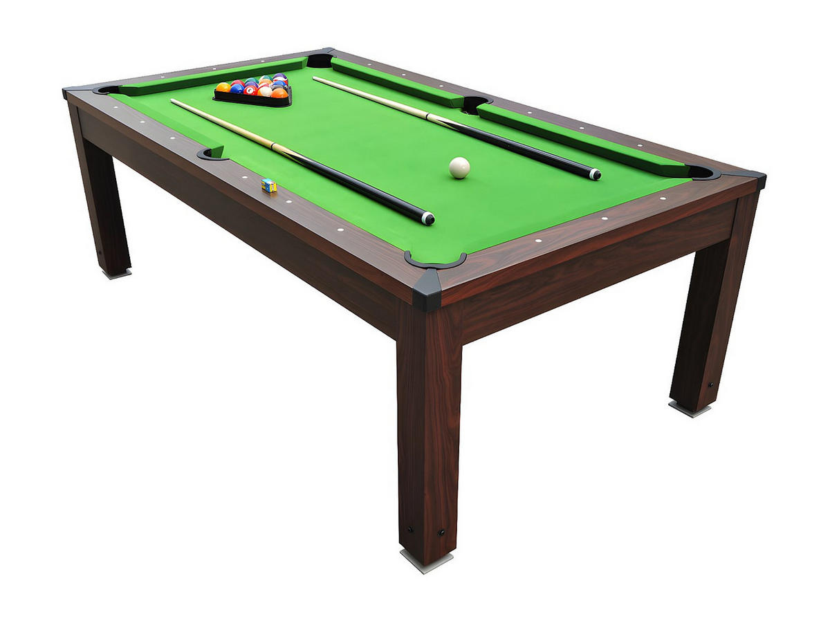 BILLARDTISCH - 8 Personen - Holz, Platte - Naturfarben Dunkel, Grün - - Naturfarben, Holz (207.7/114.2cm) - Vente-Unique