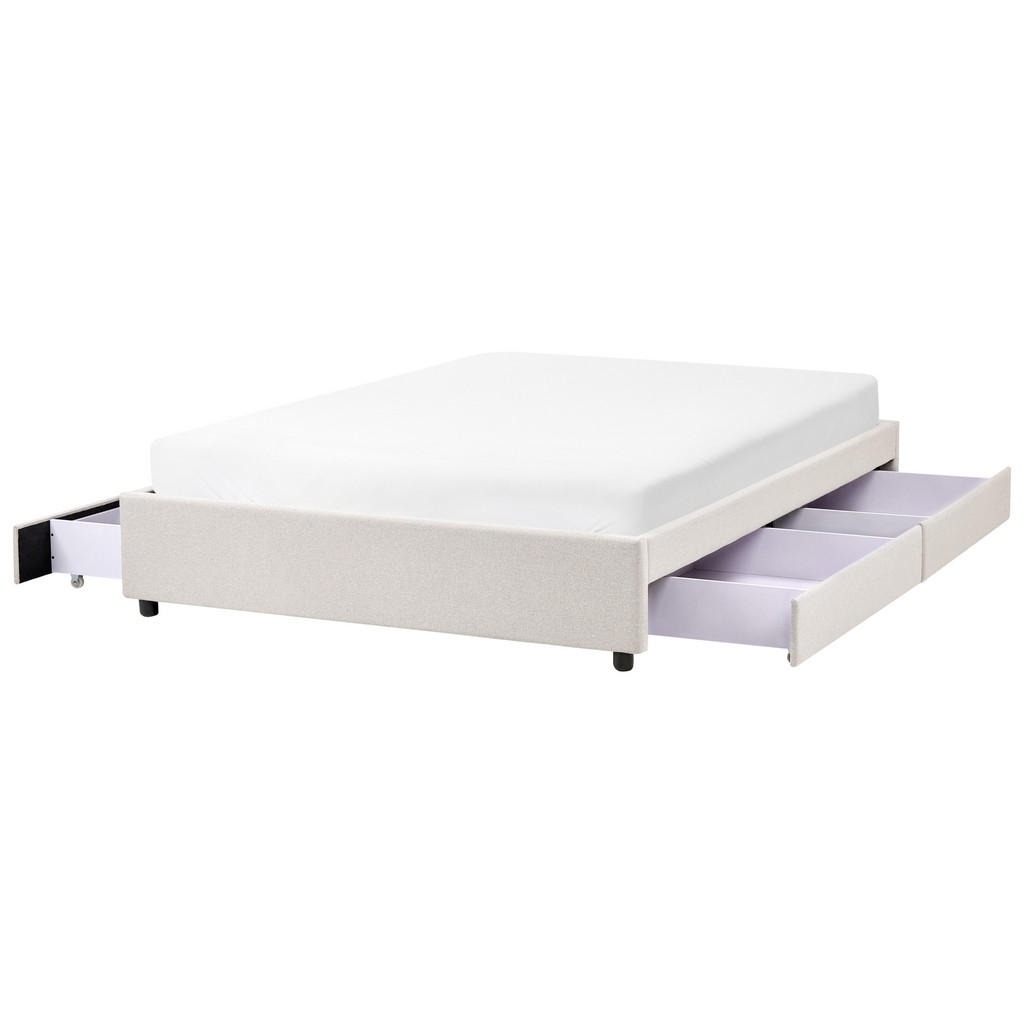 PAT cu sertare fără tablie 140/200 cm textil bej deschis Prades