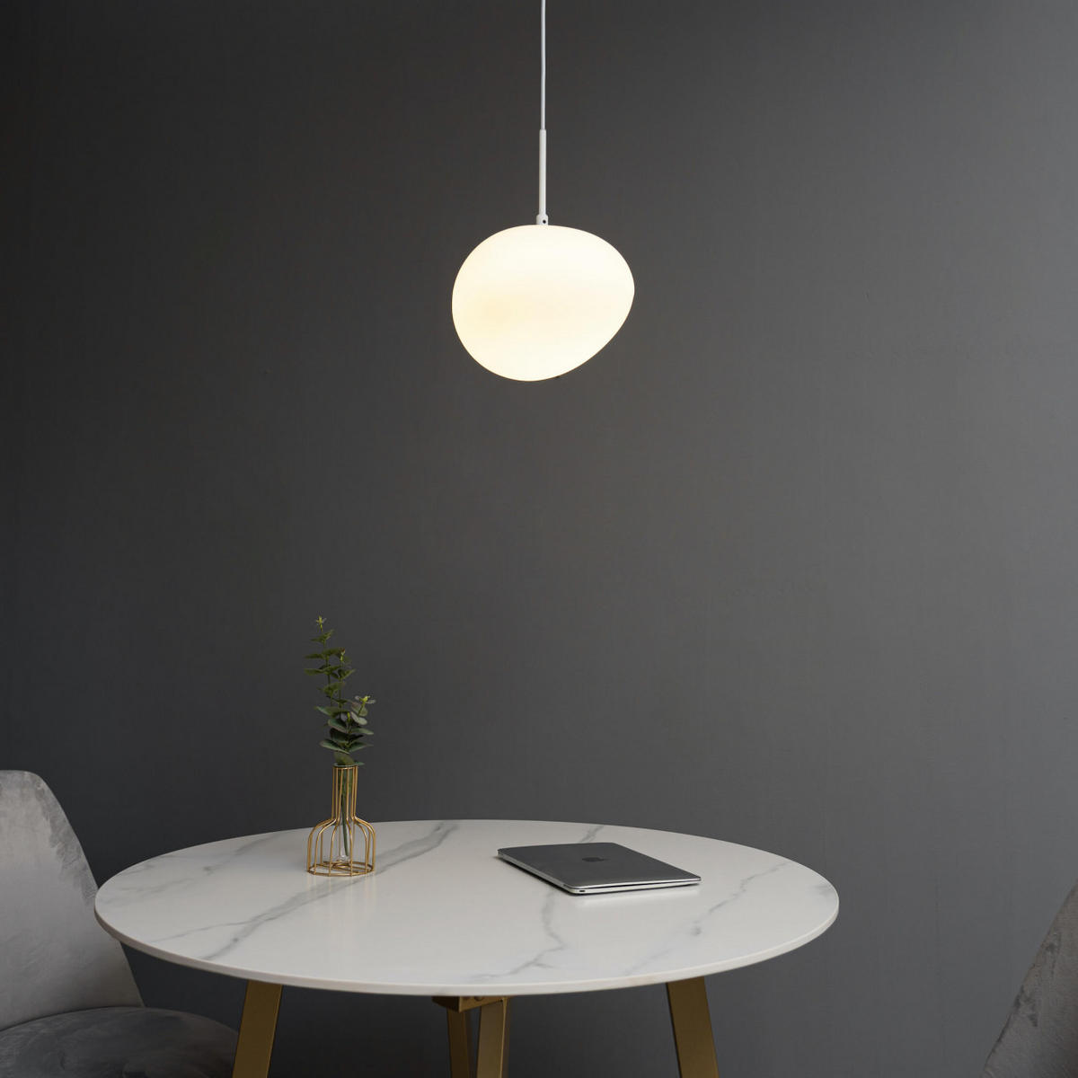 HÄNGELEUCHTE Veglia, Weiß, 32cm - Weiß, Glas (32/33/32cm) - KOSILUM