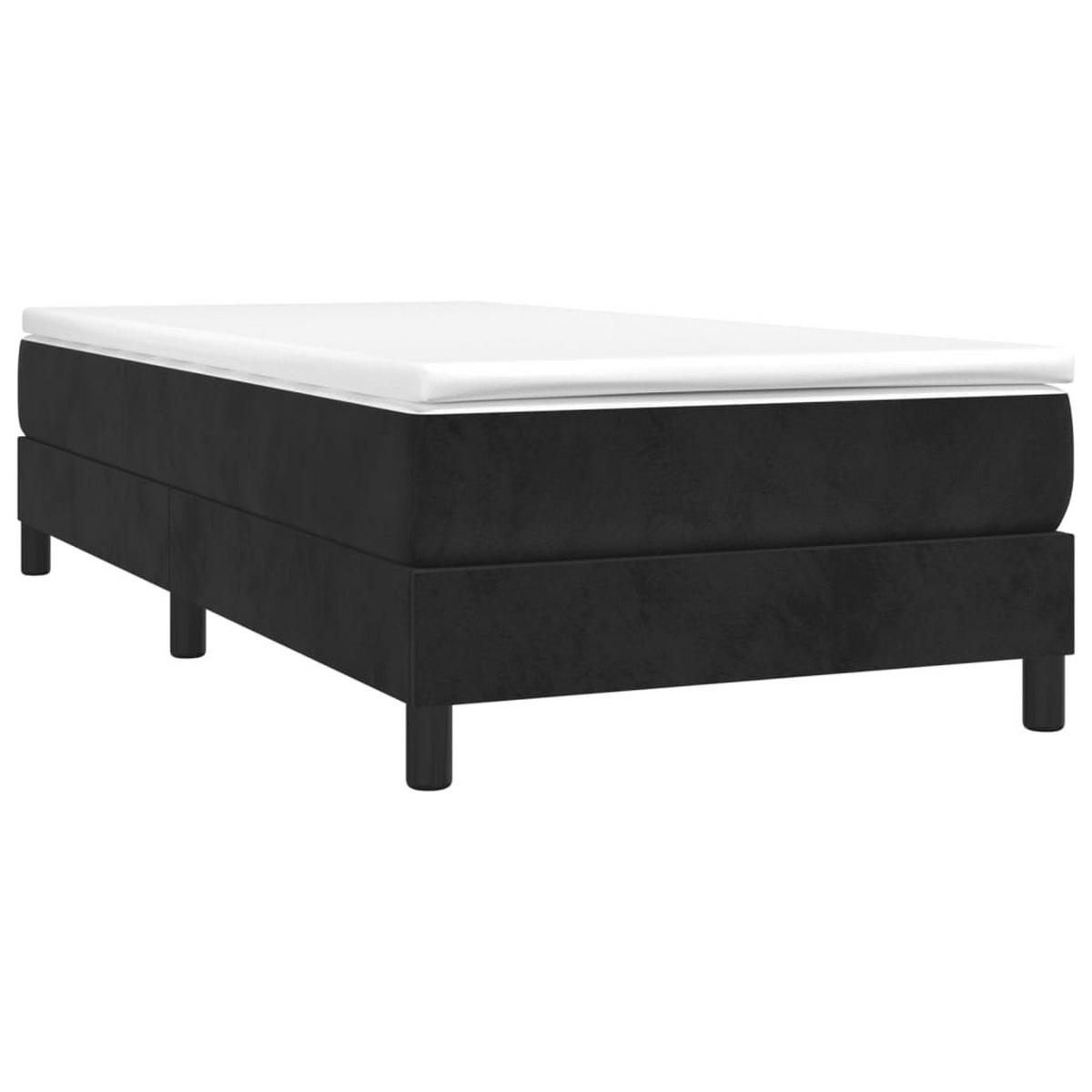 BETTGESTELL Schwarz 90/200 Cm Samt - Schwarz, Holzwerkstoff (90/200cm) - vidaXL