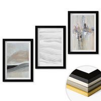 WANDBILDER 3er-Set - 20x30 cm Schwarzer Rahmen - Abstrakte Erdmuster - Schwarz, Kunststoff (20/30cm) - ArtPrintCave