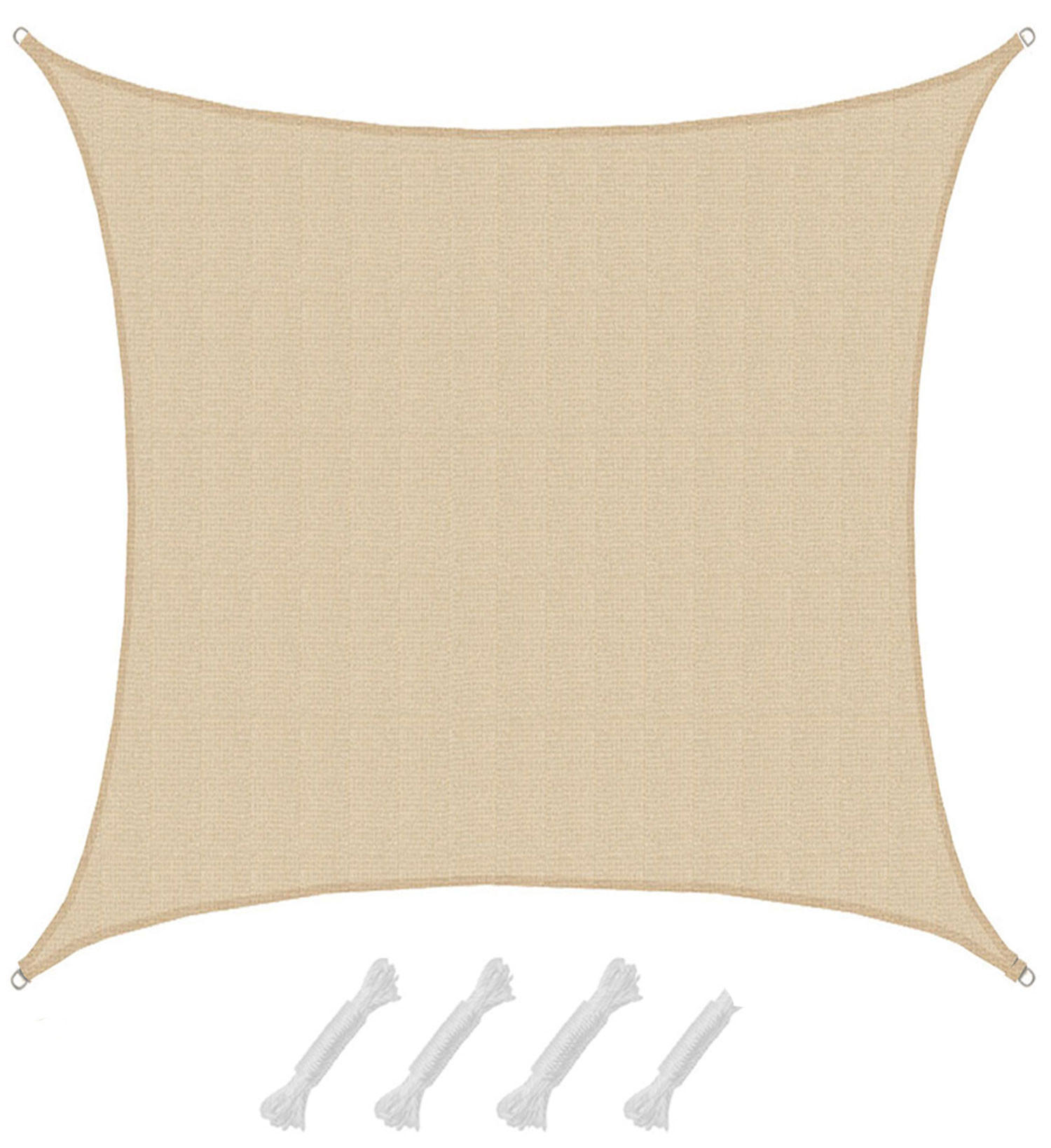 UV-SONNENSEGEL 7/7 m, Viereckig, Wasserdurchlässig, Beige - Beige, Kunststoff (700/700cm) - Amanka