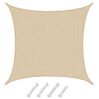 UV-SONNENSEGEL 7/7 m, Viereckig, Wasserdurchlässig, Beige - Beige, Kunststoff (700/700cm) - Amanka