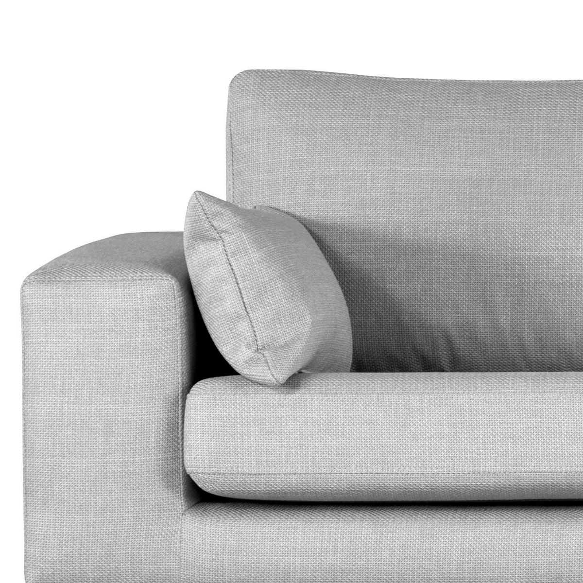 ECKSOFA mit Ottomane - Buchefarben/Hellgrau, Buchenholz/Textil (287/219cm) - home24