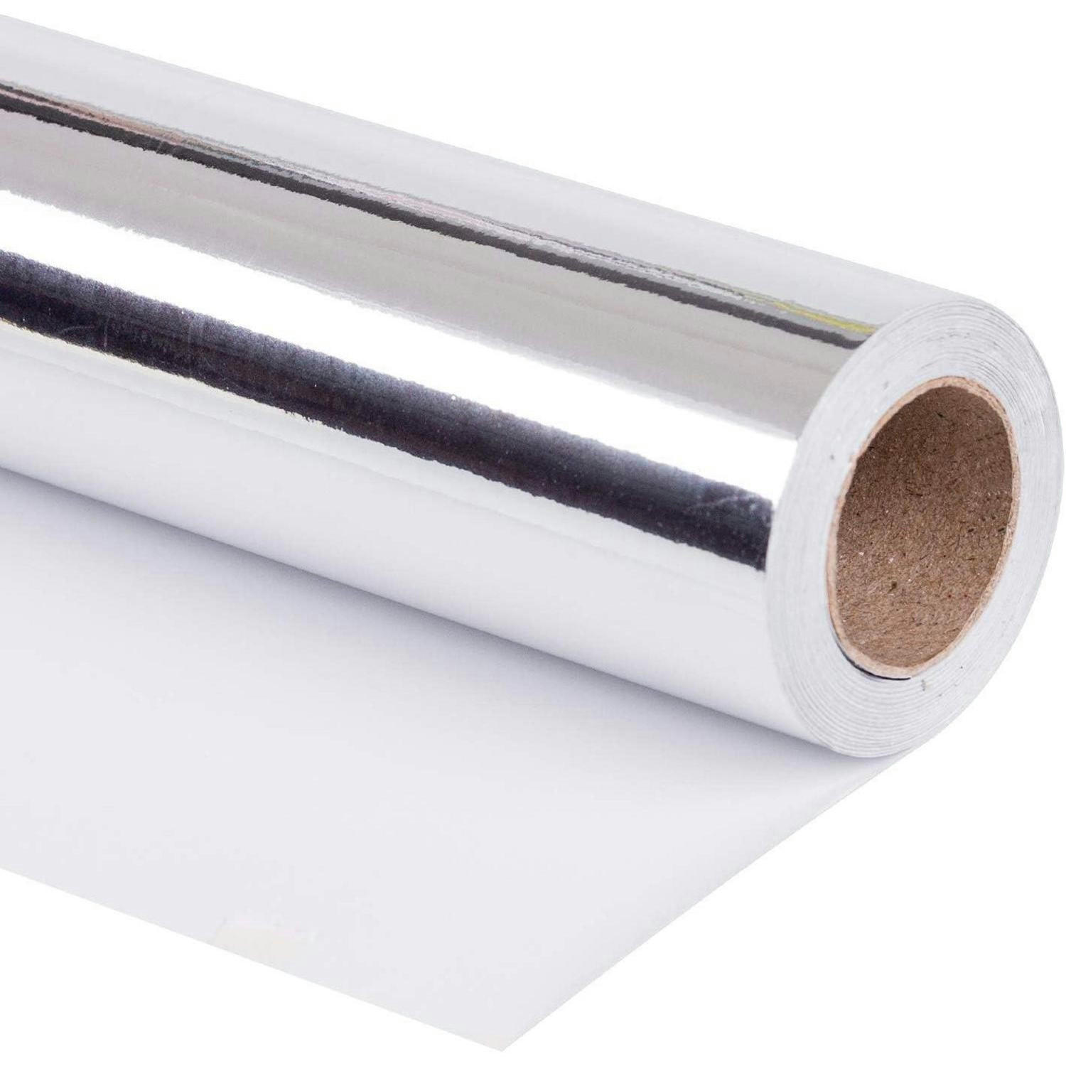 GESCHENKPAPIER Silber Metallic 76 cm x 10 m - Silberfarben, Papier (4/4/76cm)