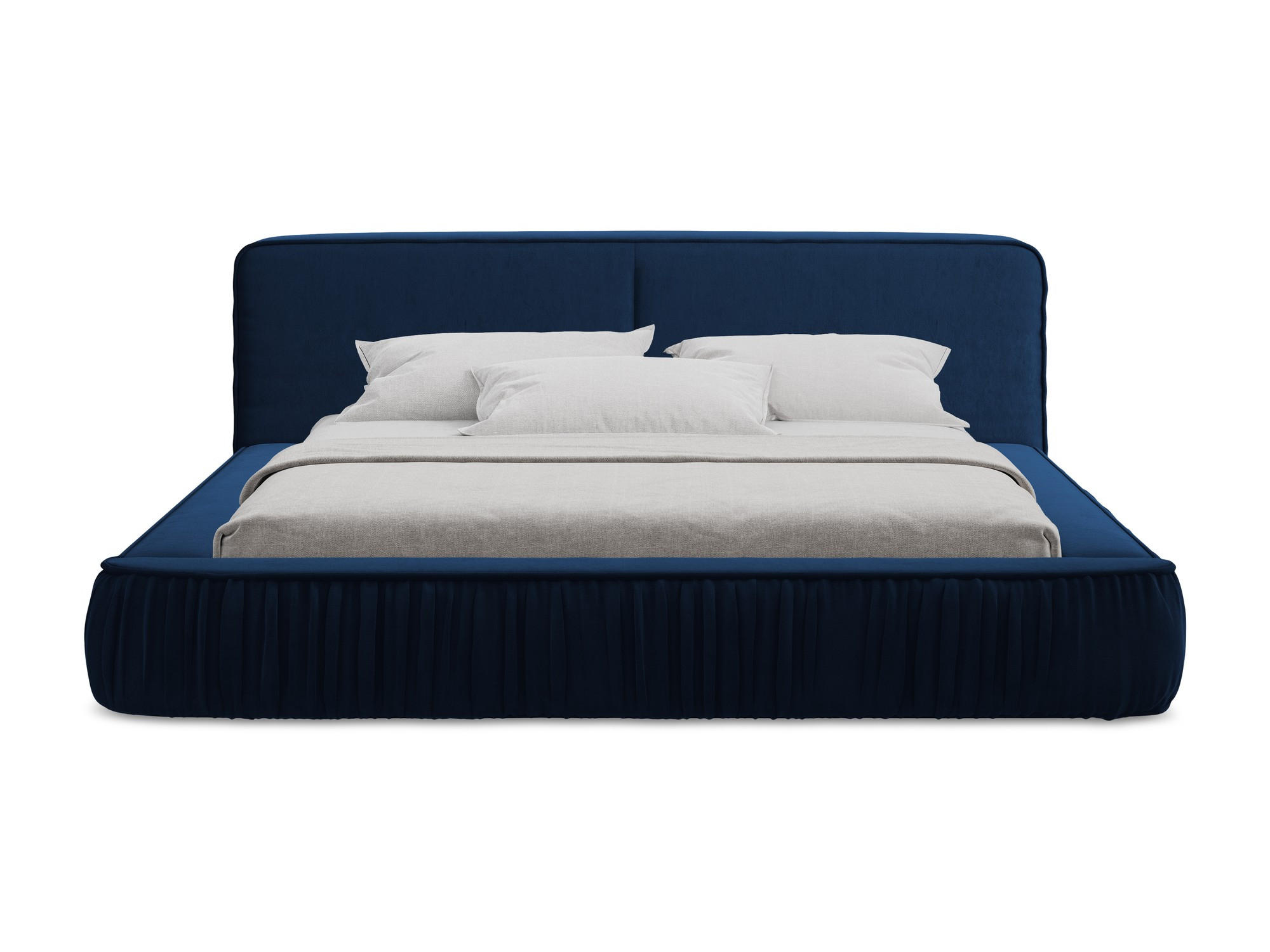 POLSTERBETT mit Bettkasten und Lattenrost 198x238 Blau - Blau/Schwarz, Kunststoff/Textil (160/200cm) - Makamii