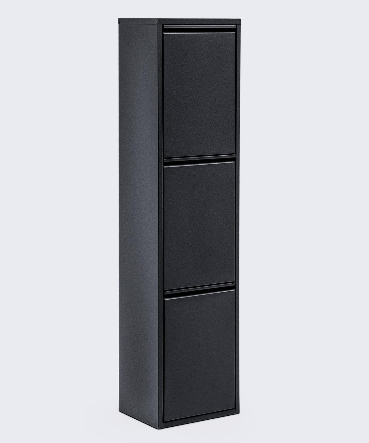 MÜLLEIMER 3 Fach Schwarz Mülltrennsystem aus Metall - Schwarz, Metall (33/136/25cm) - Gowoll