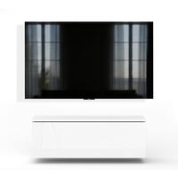 LOWBOARD Barvo 100 Weiß Matt / Weiß Hochglanz 100/34/32 cm – hängendes TV-Board - Weiß, Holzwerkstoff (100/34/32cm) - AX Living