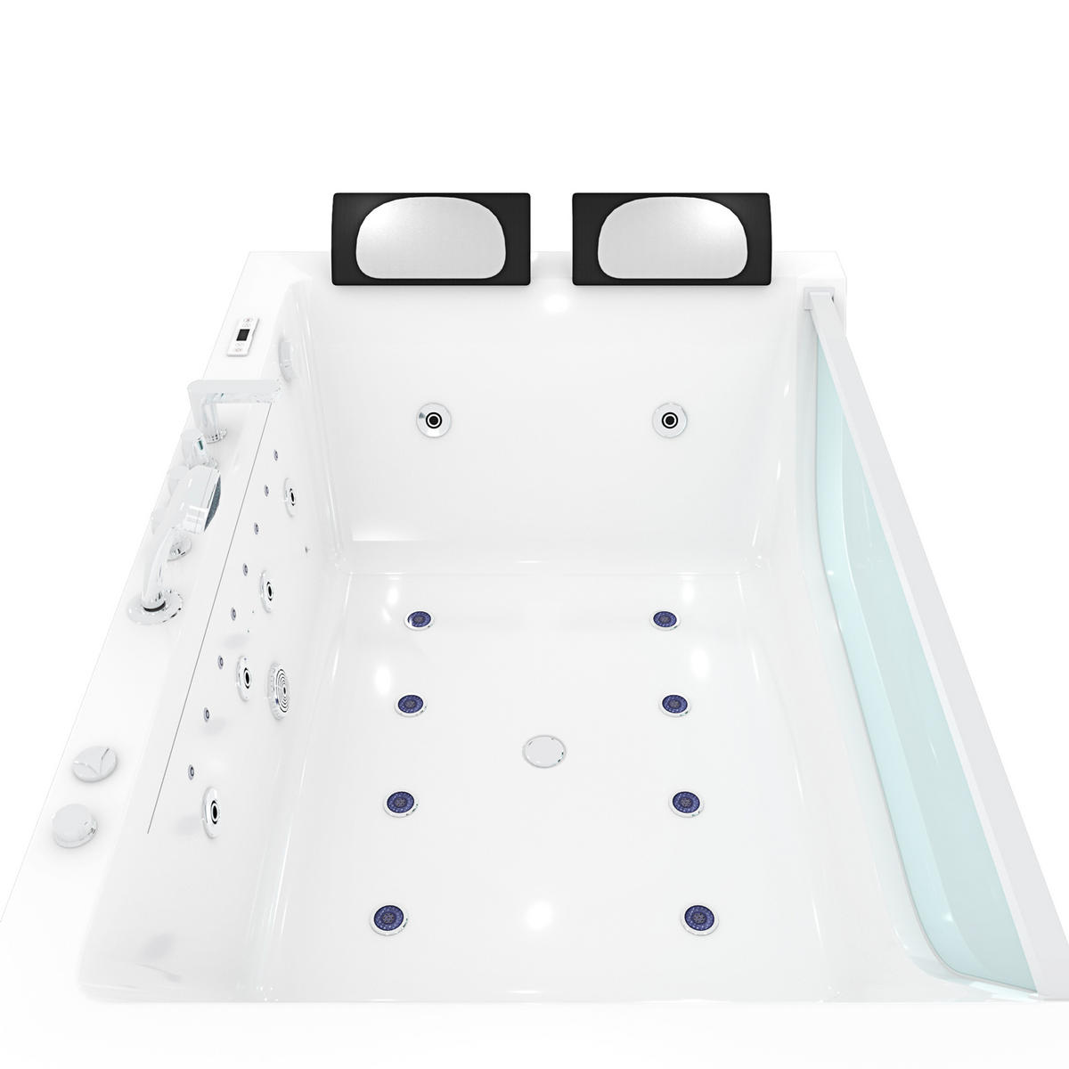 WHIRLPOOL Pool Wanne W42-L-EA 180x120cm - Weiß, Glas/Kunststoff (120/64/180cm) - AcquaVapore by Sandra Jentho