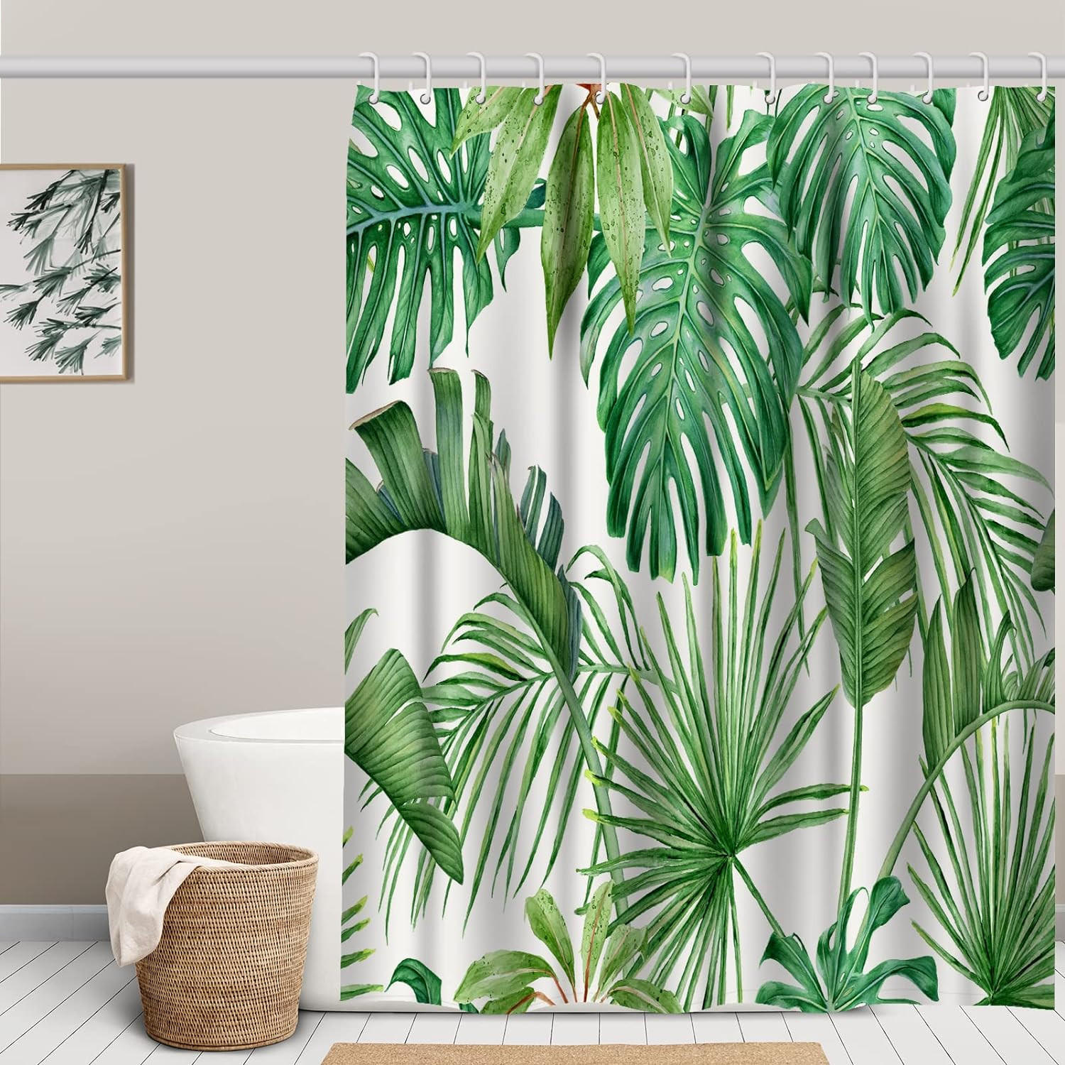 DUSCHVORHANG 180 x 180 cm wasserdicht schimmelresistent mit Haken fürs Badezimmer - Grün, Textil (180/180cm) - MCBOSON