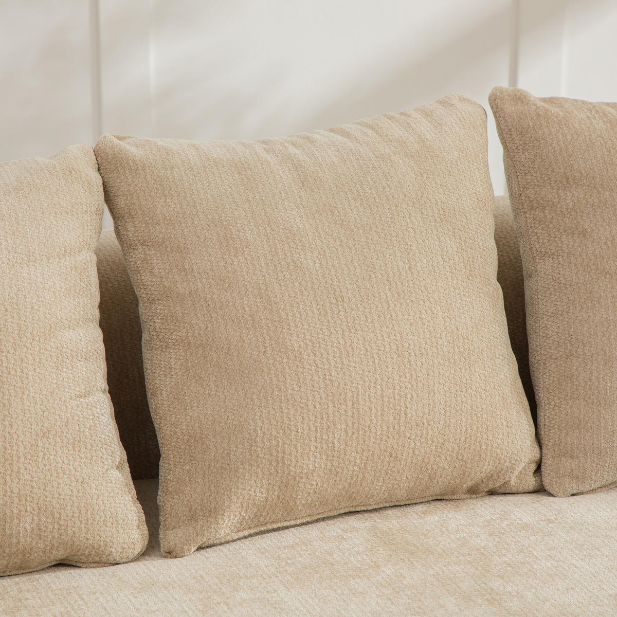 RÉCAMIERE DE-35127 rechte mit Chenille-Bezug Hellkhaki - Sandfarben, Textil (99/80.5/172cm) - ComfortXL