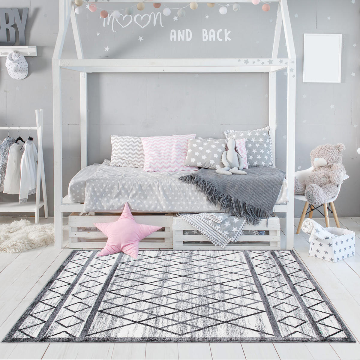 KURZFLOR-TEPPICH Young 964 Grau 190x280 cm - Creme/Grau, Textil (190/280cm) - carpet city