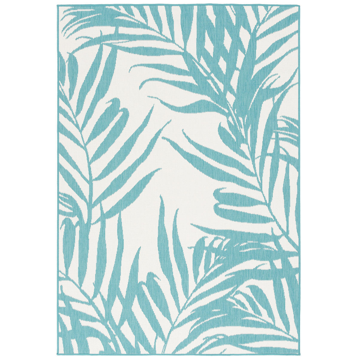 IN- UND OUTDOOR TEPPICH BEIDSEITIG CAPE COD BLÄTTER - Türkis, Textil (120/160cm) - Pergamon