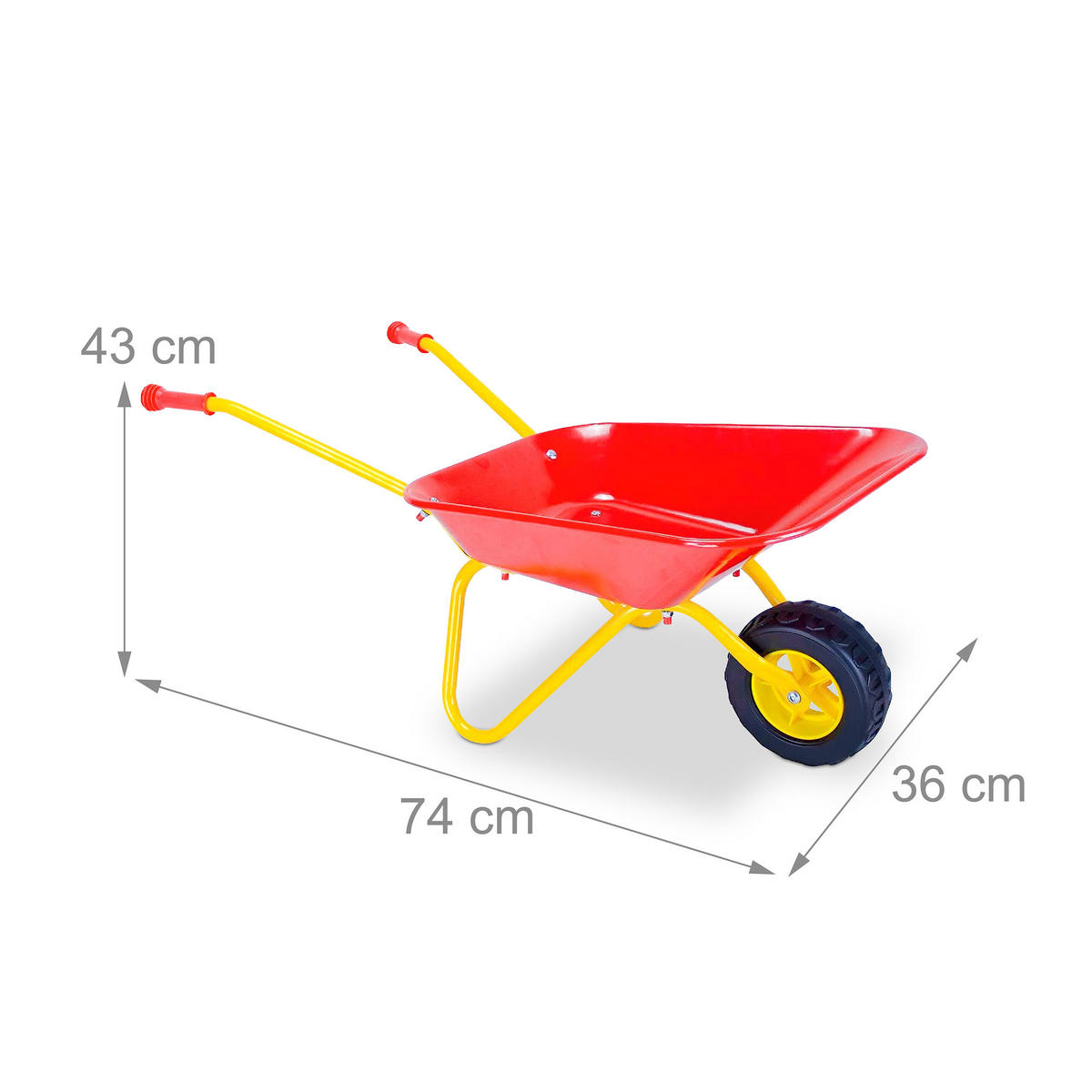 KINDER-SCHUBKARRE - Rot, Kunststoff/Metall (74/43/36cm) - Relaxdays