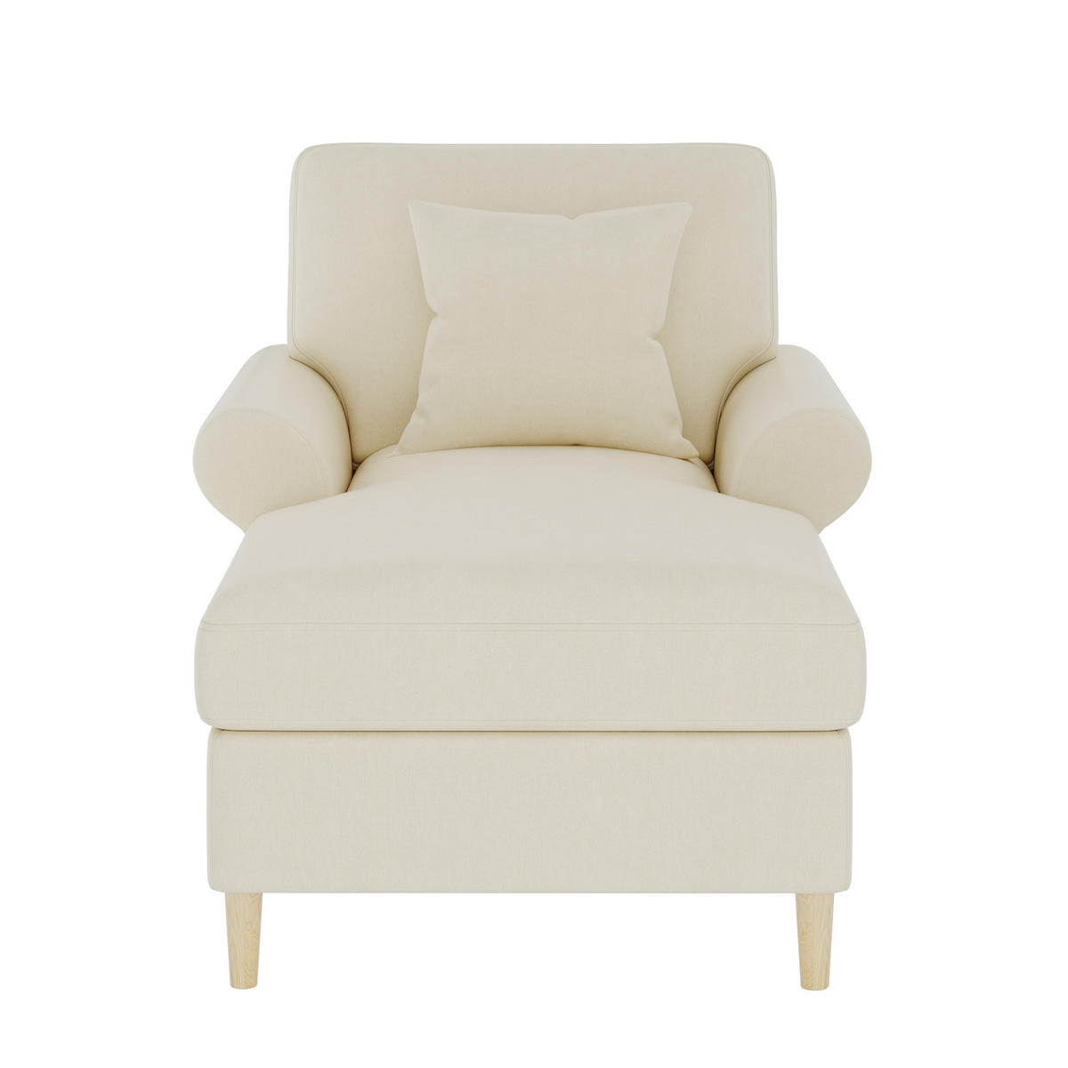 RELAXSESSEL Samt mit Liegefunktion und Kissen 133/87/90 cm Beige - Beige, Kunststoff/Textil (87/90/133cm) - Redom