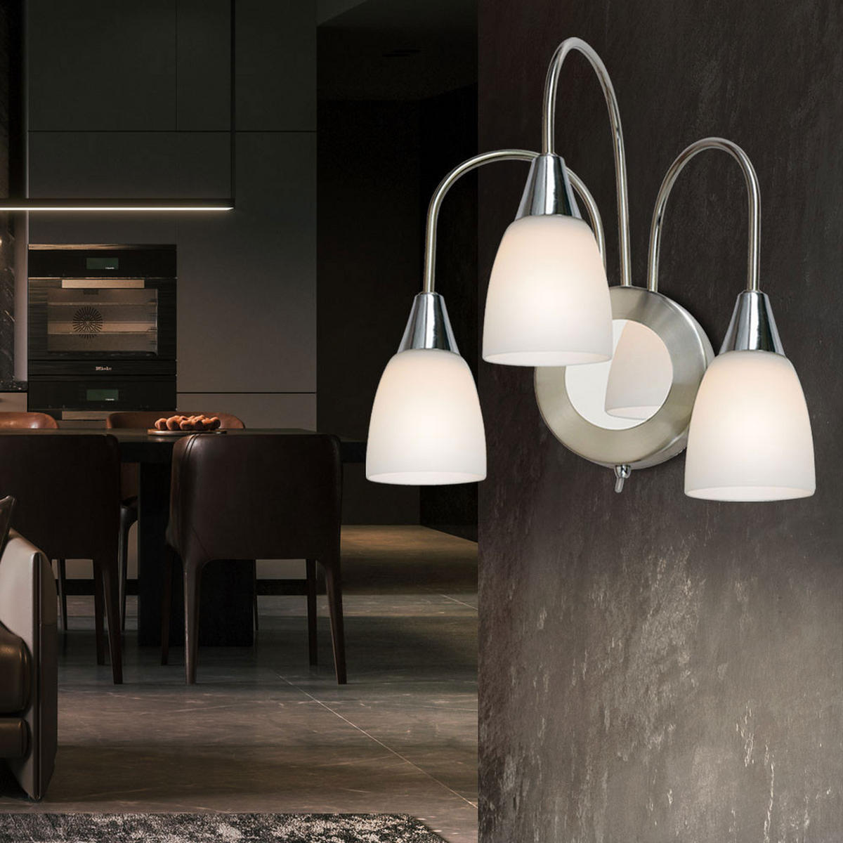 LED WANDLEUCHTE Casa Metall Nickel Matt - Silberfarben, Glas (26/31.5/21.5cm) - Wofi