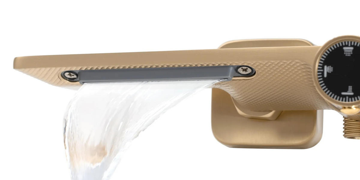 DUSCHGARNITUR Rea Helix Brush Gold - Goldfarben, Metall (30/114.5/38cm) - REA