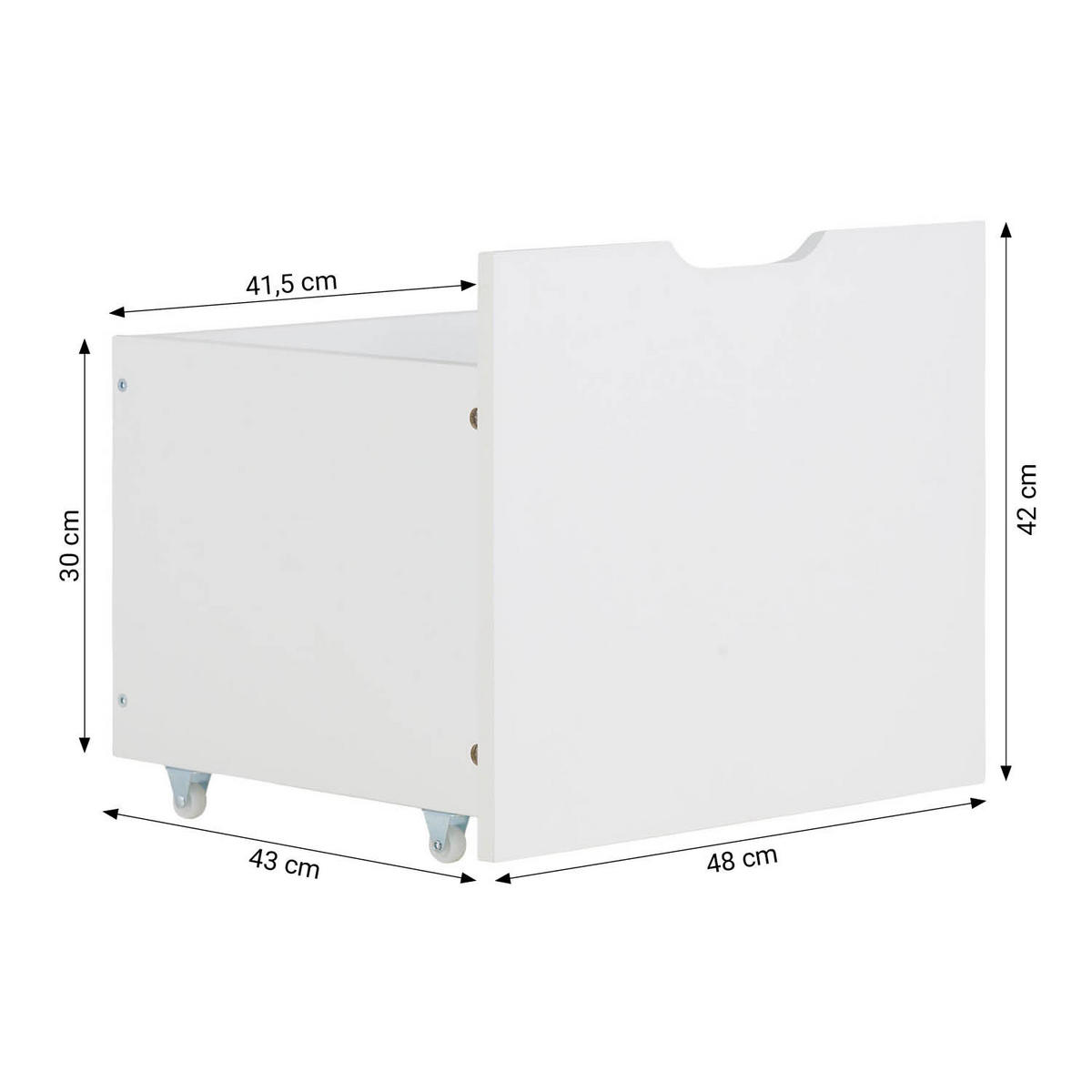 BETTSCHUBKASTEN Weiß 48/42/43 cm - Weiß, Holz - Homestyle4u