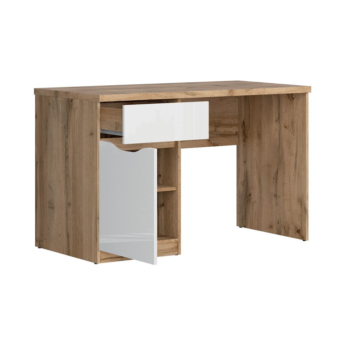 SCHREIBTISCH June Weiß und Holz - Weiß, Holzwerkstoff (60/120/76cm) - Petits-meubles