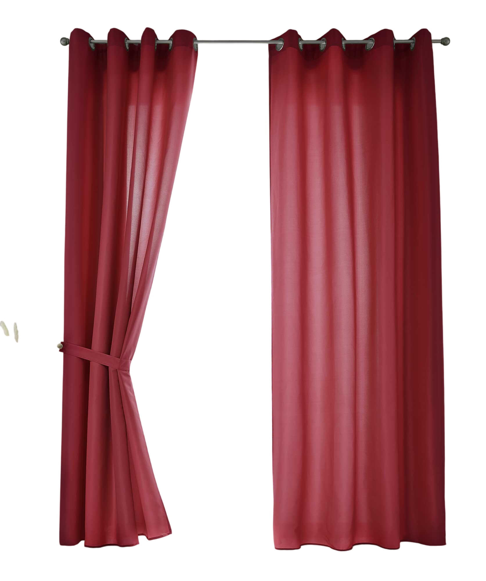VORHANG 2ER SET BERLIN HxB 245x140cm Bordeaux - Bordeaux, Textil (140/245/245cm) - Gardinenbox