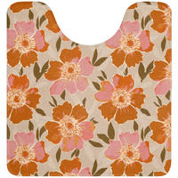 WC-VORLEGER Blumen - Motiv - Retro Toilettenvorleger 55x60 cm - Multicolor, Kunststoff/Textil (55/1cm) - OnlyWow