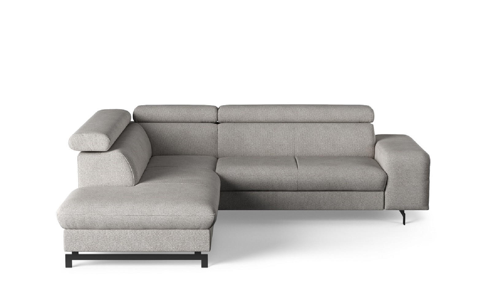 ECKSOFA mit Schlaffunktion und Bettkasten - Hellgrau/Schwarz, Kunststoff/Textil (262/215cm) - Cotta